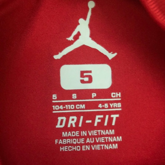 Jumpman Nike Dri-Fit Tee - Deep Red Size 5 - NWT! - Picture 5 of 5